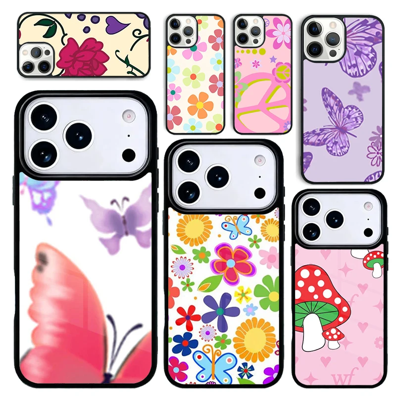 Capa Case for iPhone 17 Air 16 Pro Max 15 Plus 11 13 Mini 14 12 Back Phone Cover Peacr N Luv Flower Power Slumber Party