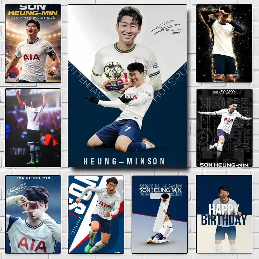 Athlete Son Heung-min Poster Modern Wall Art for Bedroom Living Room Cafe Bar Aesthetic Home Decor Gift