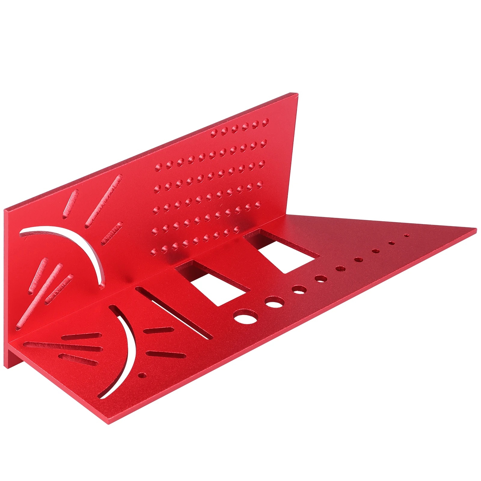 3D Multi-Angle Measuring Ruler Aluminum Alloy 45/90 Degree Multifunctional Ruler Miter Triangle Ruler Dual 45° Angle Marking