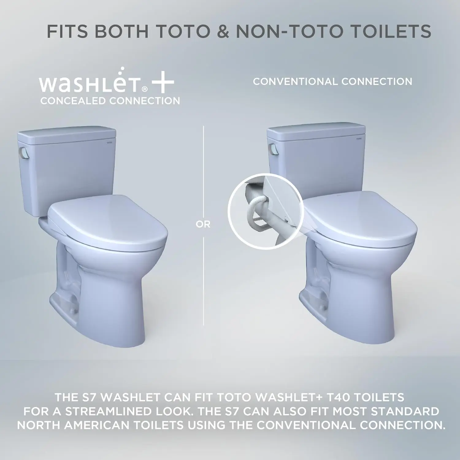 WASHLET+ Electronic Bidet Toilet Seat, Elongated, Cotton White