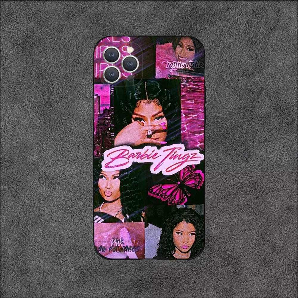 Hot Singer N-Nicki M-Minaj Phone Case For iPhone 16,15,14,13,12,11,Plus,Pro Max,XS,X,XR,SE,Mini,8,7 Soft Silicone Black Cover