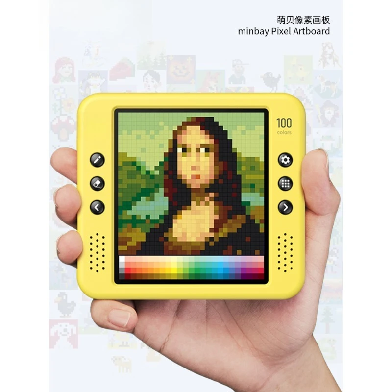 Color screen small drawing board pixel painting built-in tutorial can be upgraded via Bluetooth network to share paintings
