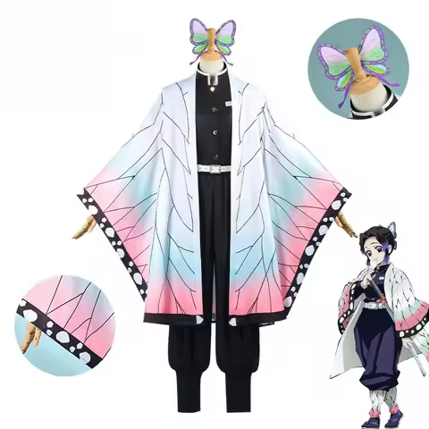 Anime Kochou Shinobu Cosplay Costume Wig Kochou Kanae Embroidery Kimono Uniform Christmas Halloween Costume for Men Woman