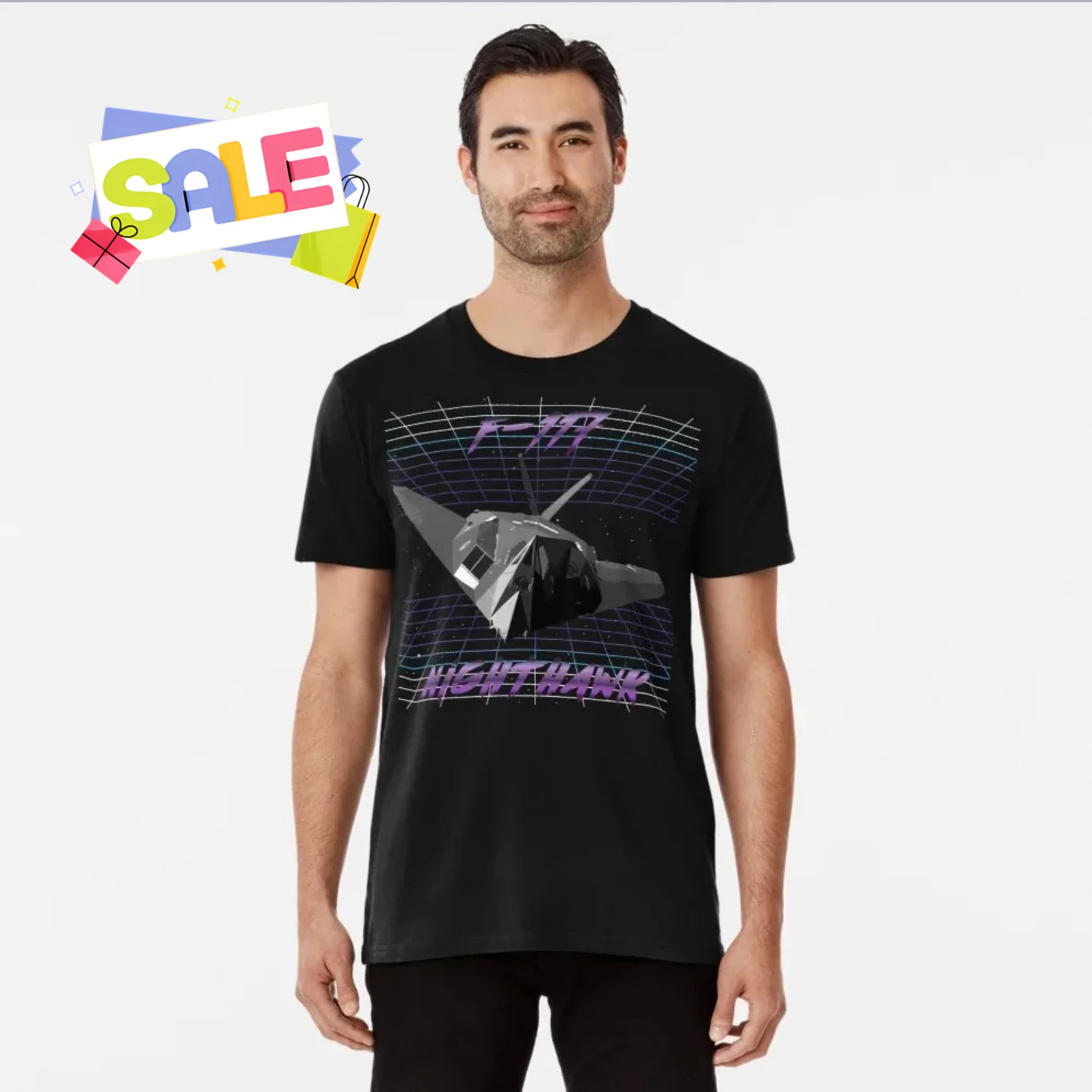 F-117 Nighthawk Stealth Attack Aircraft Fighter T-Shirt 100% Cotton O-Neck Short Sleeve Summer Casual Mens T-shirt Streetwear