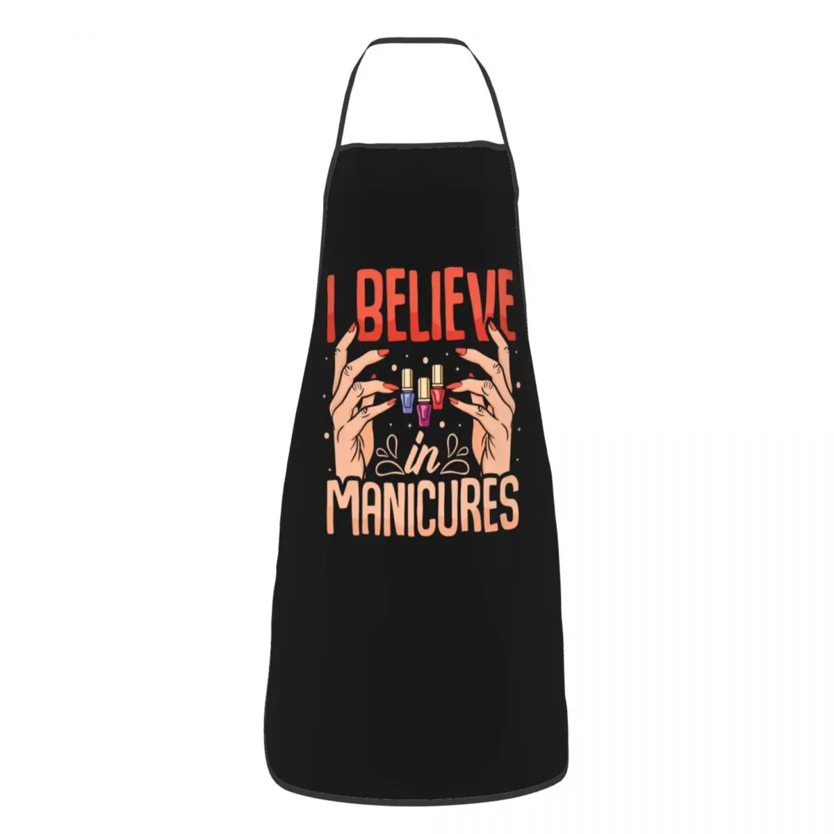 Funny Nail Polish Tech Bib Apron Women Men Unisex Kitchen Chef Believe In Manicures Tablier Cuisine for Cooking Baking Painting