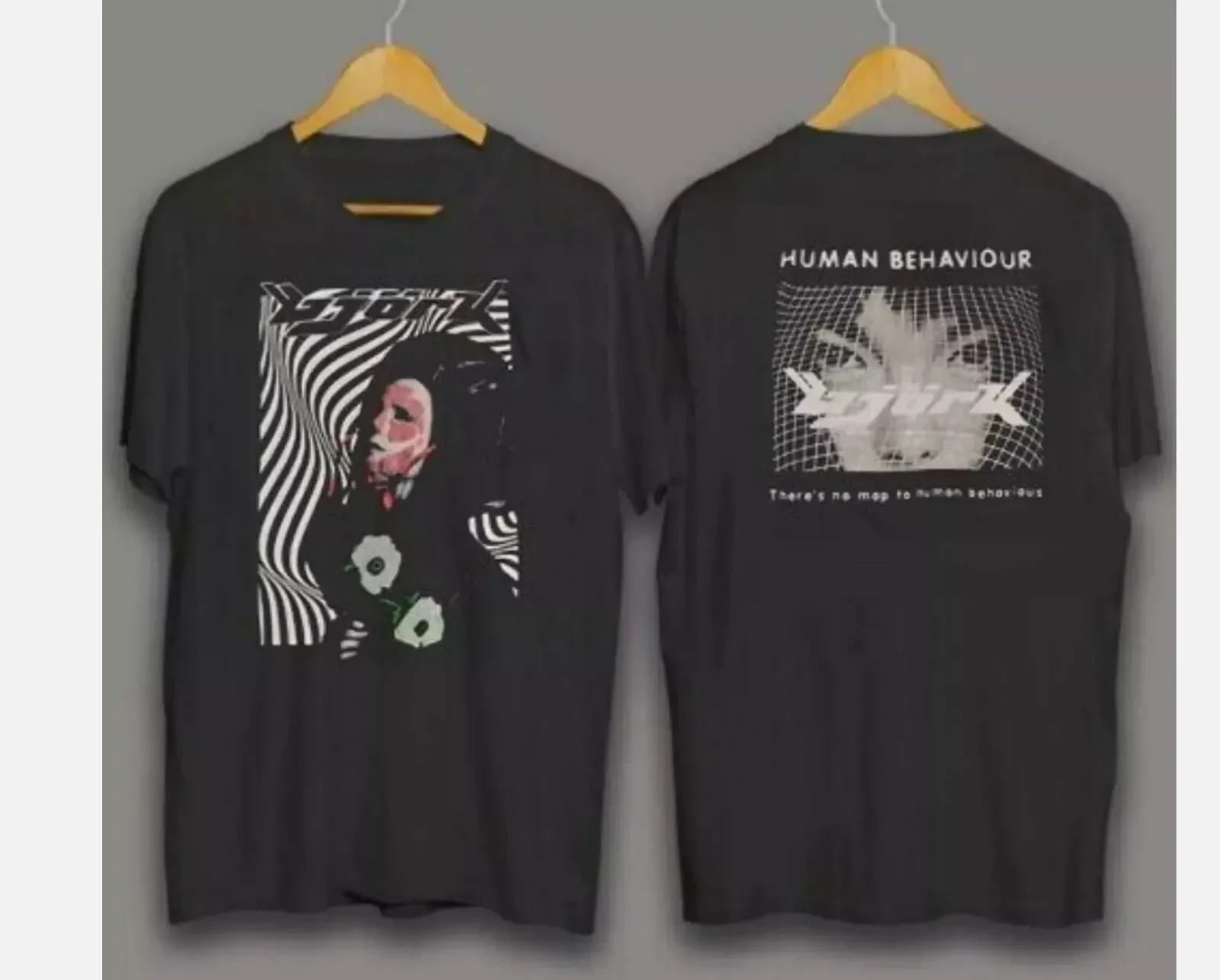 Bjork Human Behavior Black 2 Side Cotton T-shirt Unisex Men Women