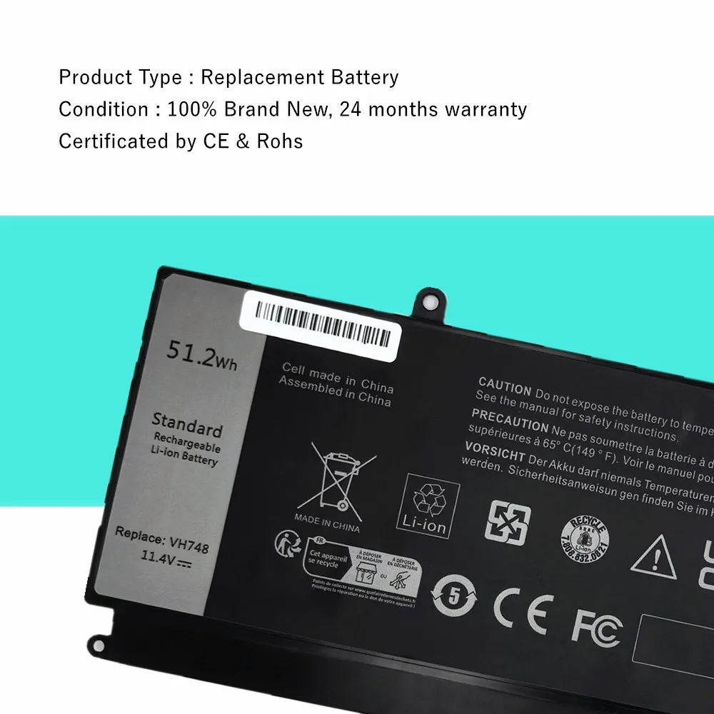 Laptop battery For Dell Vostro 5560 5460 5470 5480 FOR Inspiron 14 5439 Series P43F P41G VH748