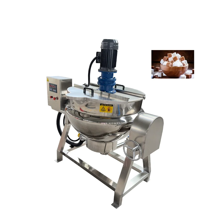 Commercial Intelligent Automatic Tilting Electric Fried Rice Mixing Cooking Pot Jacketed Kettle Machine