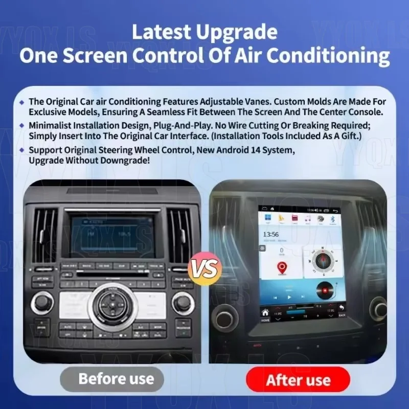 LS Android AUTO Car Radio For Infiniti FX FX35 2003-2008 Style Wireless CarPlay GPS Navigation Multimedia Video Playe Stereo DSP