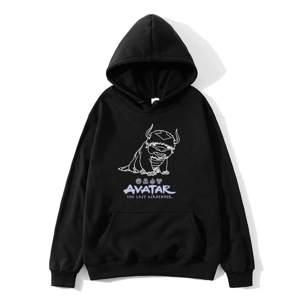 Avatar The Last Airbender  Appa Sweatshirt Casual Cartoon Print with Hooded Clothes Men/women Long-sleeved Fleece Soft Pullovers