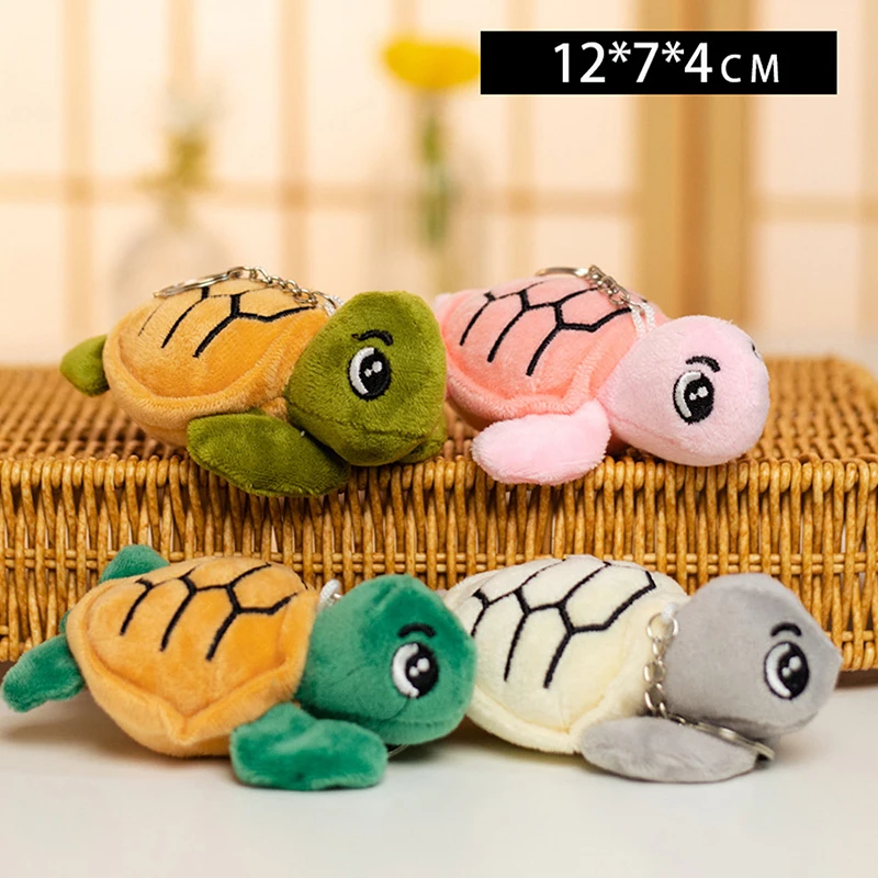 1PC Kids Girls Gifts Turtle Keychain Plush Stuffed Toys Tortoise Cartoon Dolls Soft Animal Small Pendant Bag Ornaments Decor