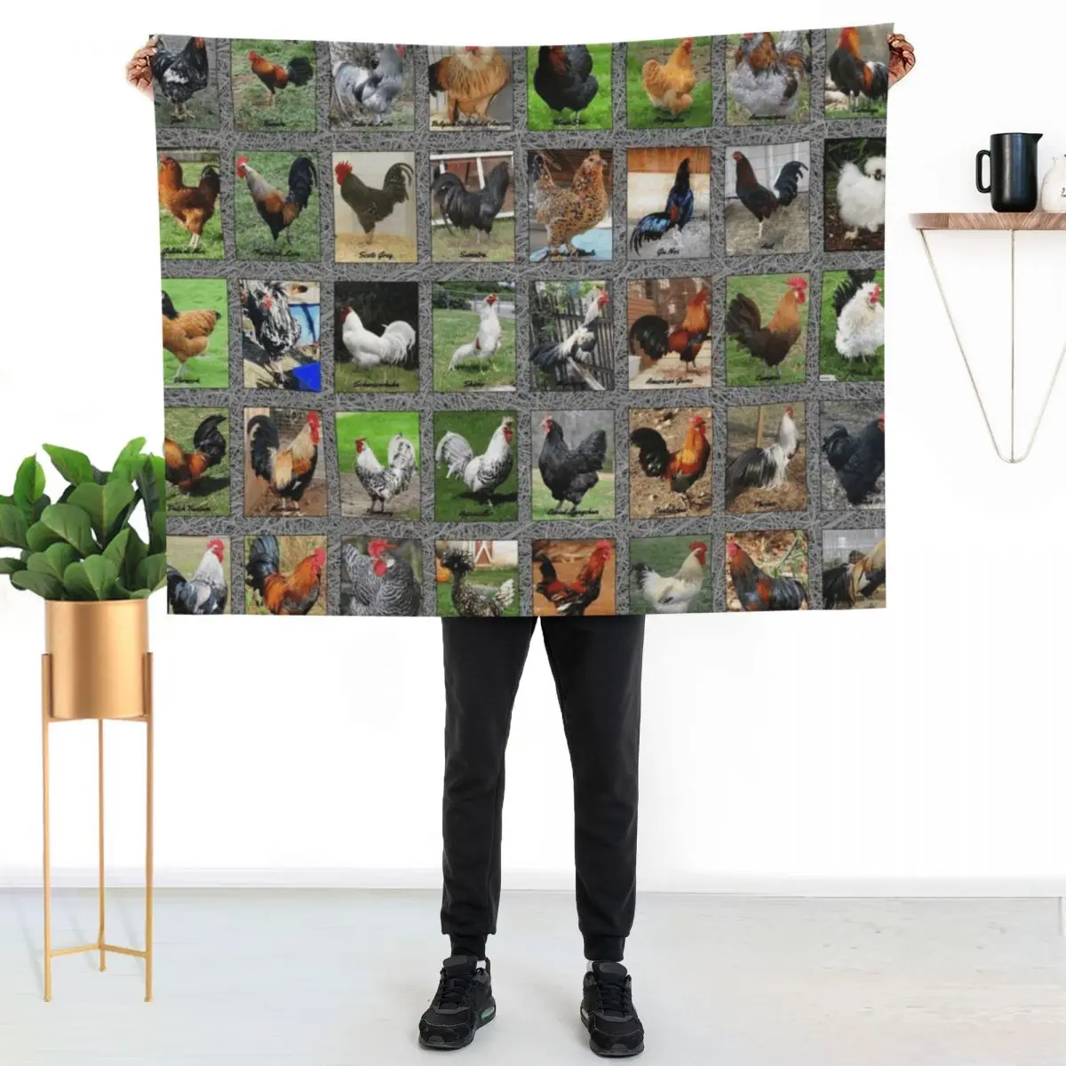 Manta con diseño moderno de pollo, suave y con sabor a pollo, para decoración del hogar