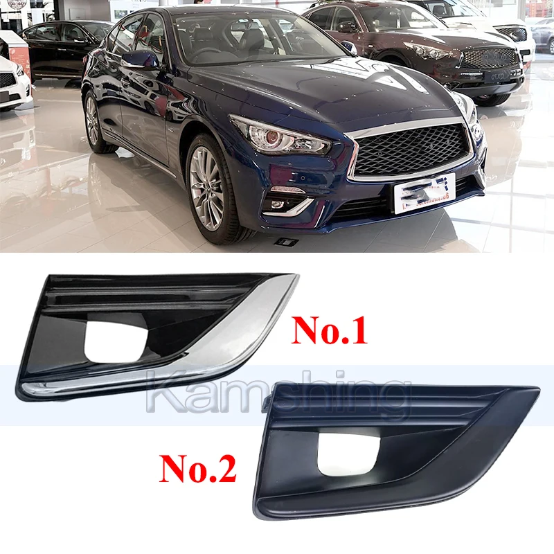 

Kamshing 1pair Front Bumper Foglight Frame For Infiniti Q50 2018-2020 Fog Lamp Grille Fog Light Cover