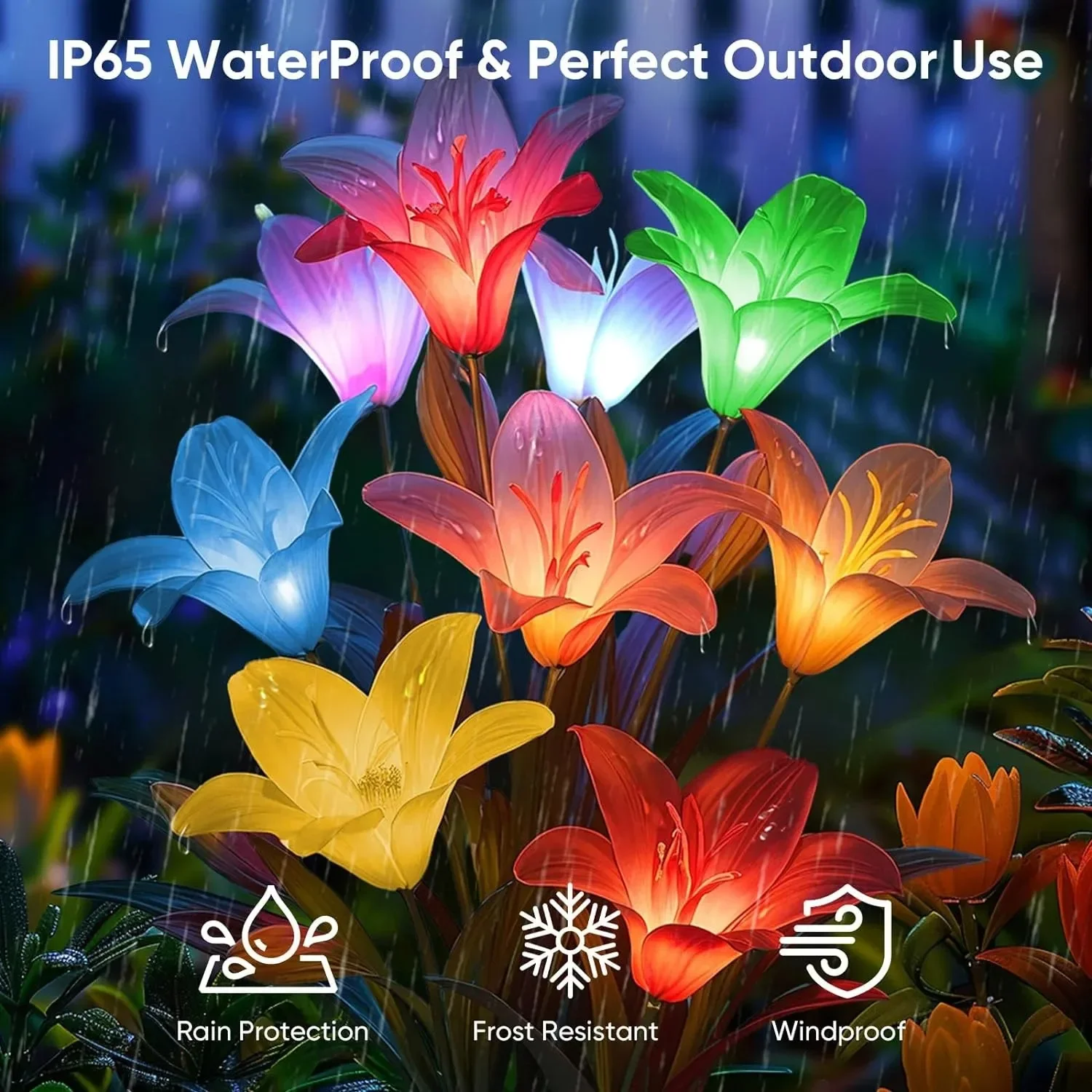 

Solar Lights Outdoor Garden Decorative Flowers 4 Pack,Waterproof Solar Garden Lights with Lily Flowers,Solar Landscape Light