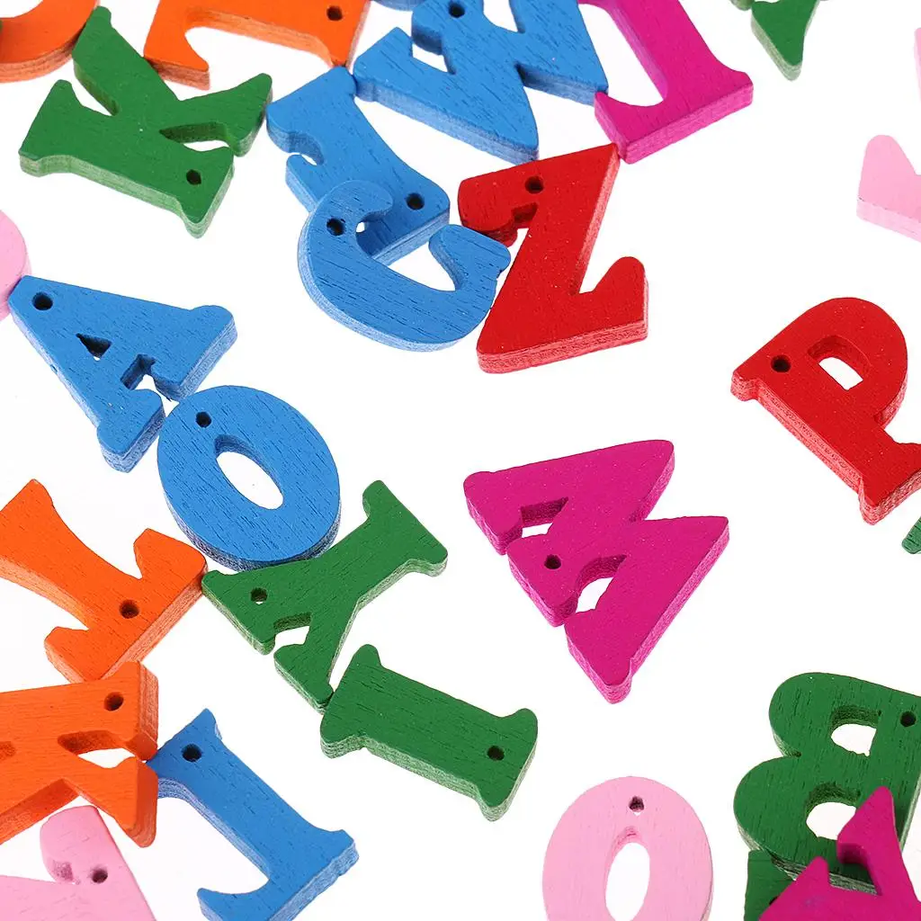 

200 Pieces Mixed Letter Alphabet Wooden Decorative Accessories Kids Educational Toys