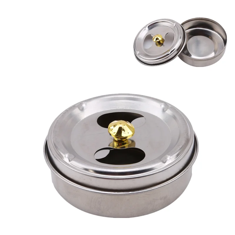 Outdoor Mini Portable Metal Cigarette Ashtray Fashion Ashtray With Lockable Lid Desktop Ash Case Pocket Ashtray Gift For Man