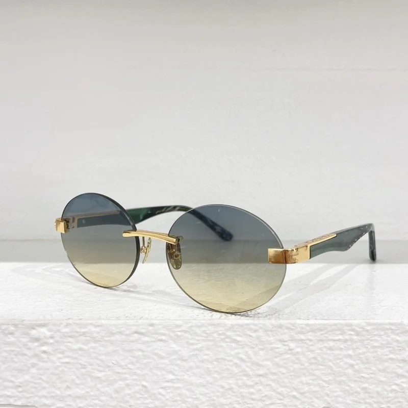 

M13 luxury brand sunglasses, classic retro frameless frame, fashionable camping and driving glasses, unique round glasses