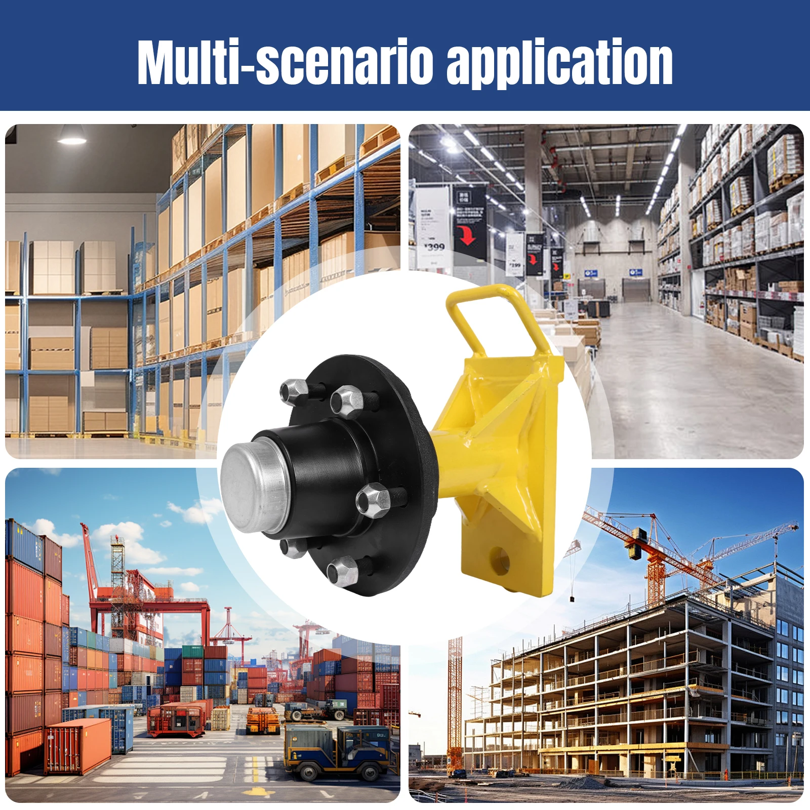 Kit de rodas para recipiente de envio, 2 pacotes com catraca amarrar, eixo de recipiente de envio resistente, acessórios para recipiente de envio