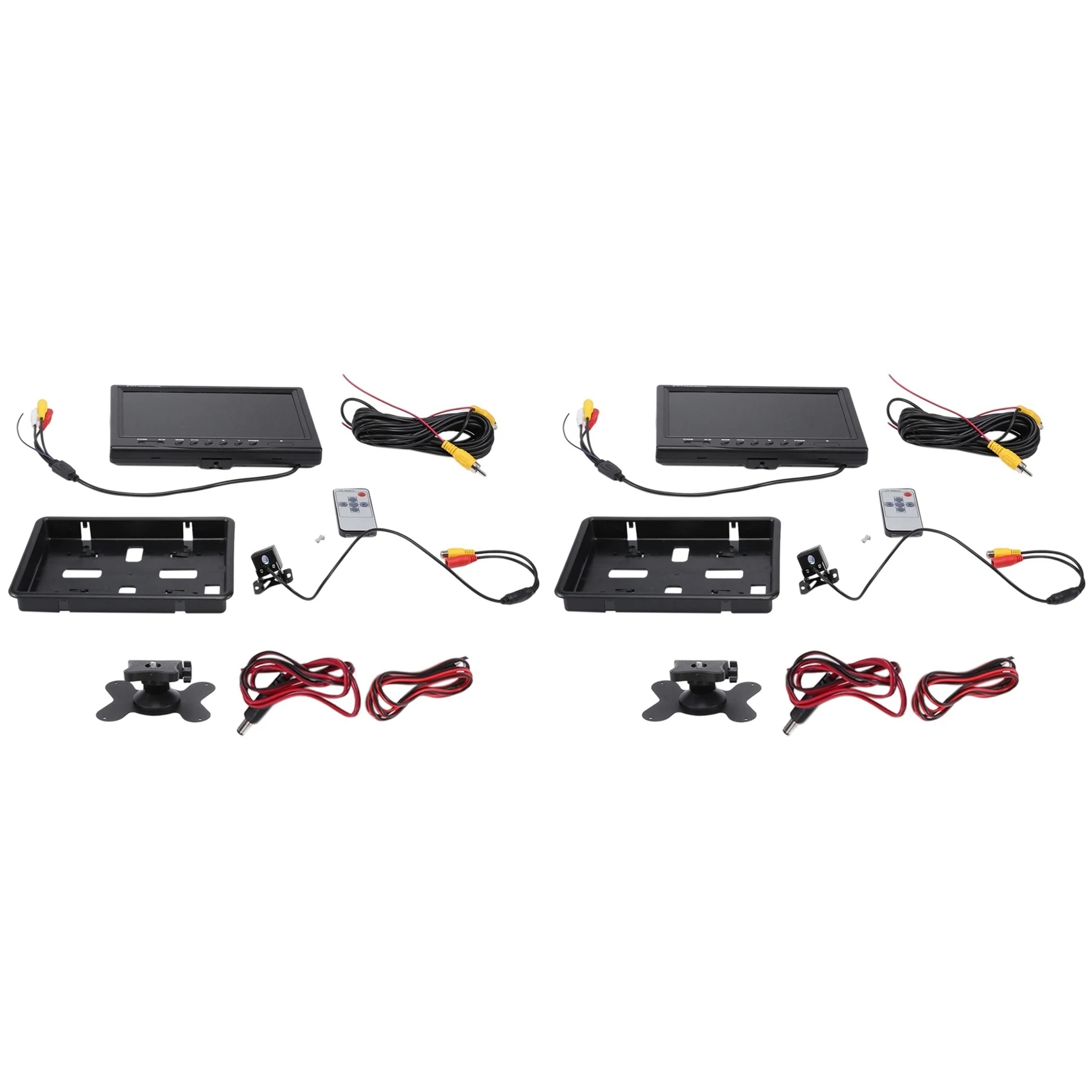 Well 2 Set 9 Inch Car LCD Monitor HD -Compatible VGA/AV TV DVD Player Camera Rear View Headrest Monitor Parking Rearview