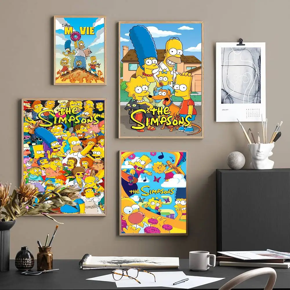 Anime The Simpsons DIY Sticky Poster Whitepaper Prints Posters Artwork Vintage Decorative Painting