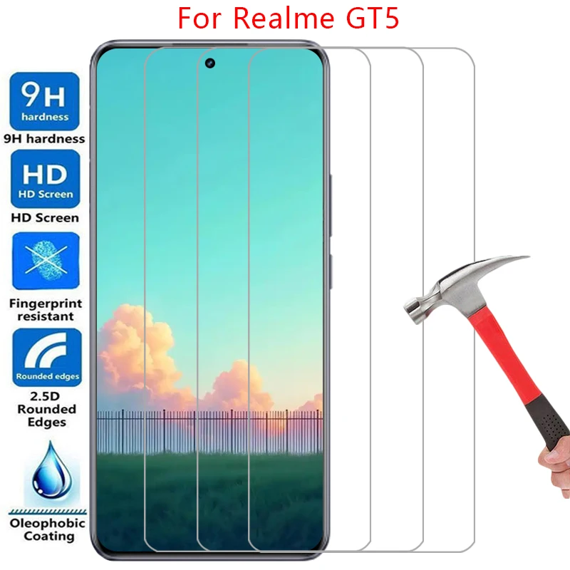 واقي شاشة لهاتف Realme GT5 من الزجاج المقسى الواقي على Real Met5 GT 5 فيلم Glas Realmi Reali reame relme ralme Real me mi #1
