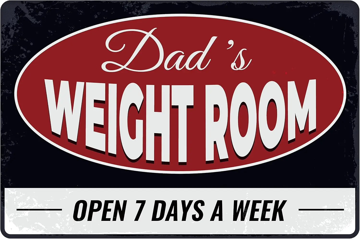 Vintage Metal Tin Sign - Retro Dad;s Weight Room Metal tin Sign, Weight Decor, Dad Lifting, Garage Sign, Home Gym Wall Decor -al