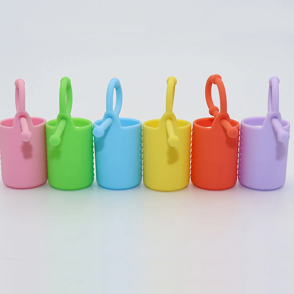 6 Pcs Essential Oil Bottle Protector Glass Silicone Sleeve 15ml Soft Elastic Portable Travel Cover Decorative Practical