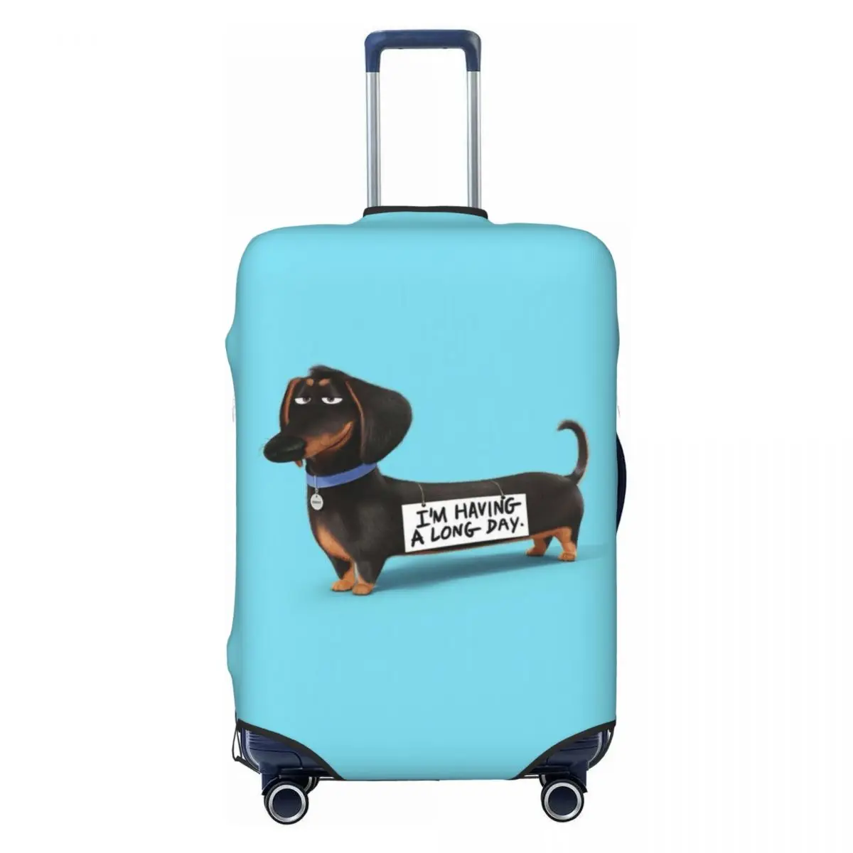 Custom Kawaii Dachshund Travel Luggage Cover Washable Sausage Badger Wiener Dog Suitcase Cover Protector Fit 18-32 Inch