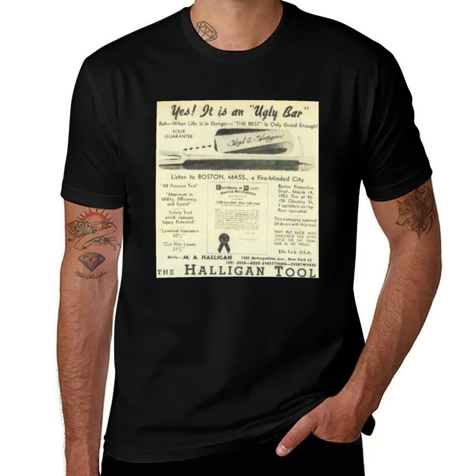 

Ugly Bar Halligan tool advertisement T-Shirt for a boy custom t shirt graphic tee shirt custom t-shirts t shirts for men pack