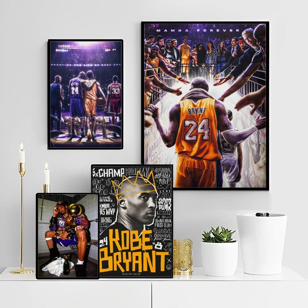 Basketball Player K-Kobes Classic Vintage Posters Whitepaper Prints Posters Artwork Kawaii Room Decor