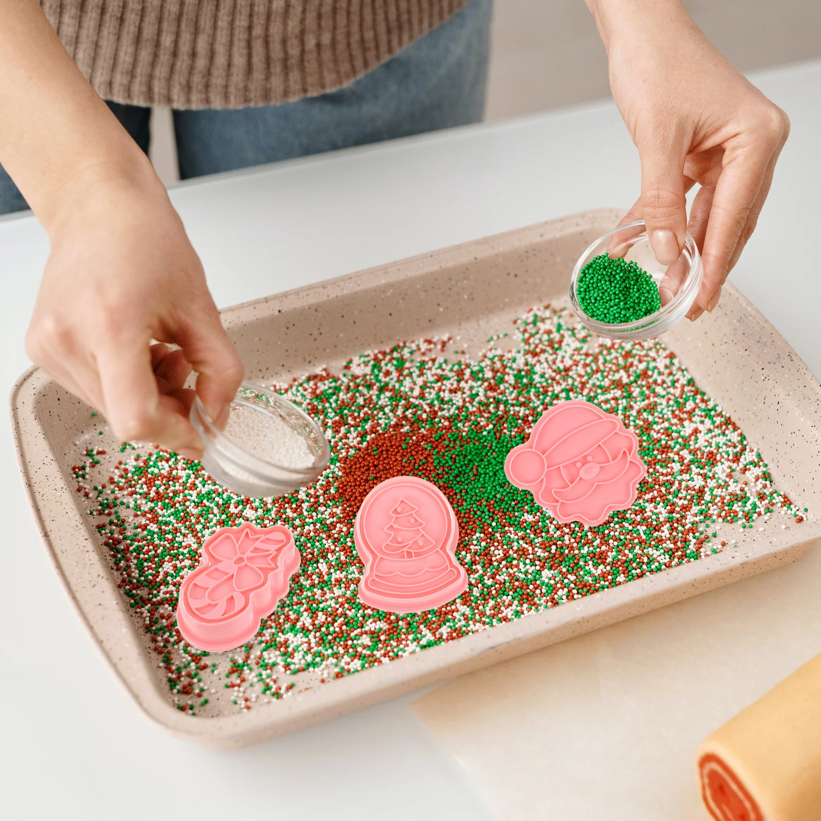 8 pezzi stampo per biscotti da forno stampi per goffratura per biscotti di Natale strumento per timbratura torta cartone animato fai da te per biscotti cioccolatini artigianato