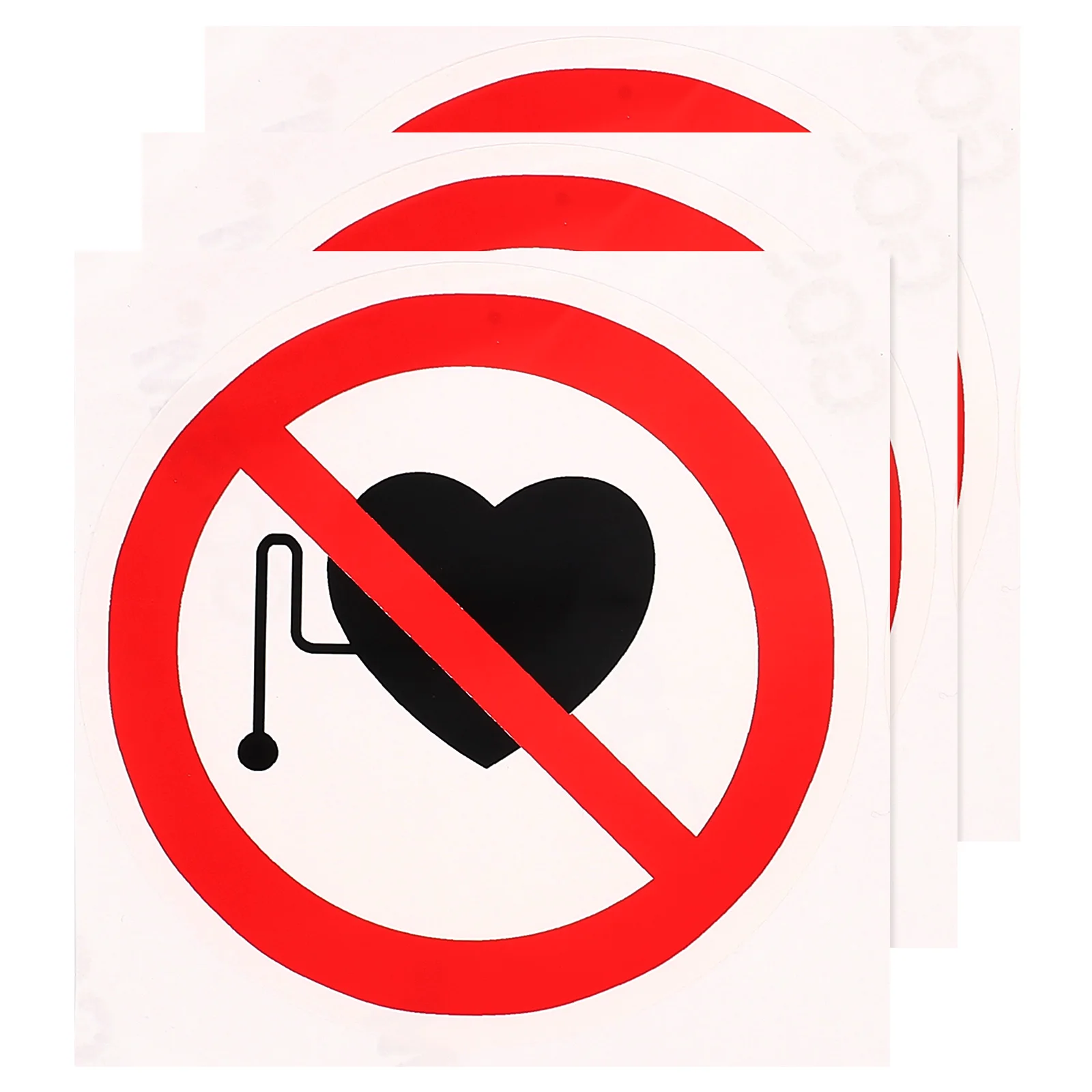 

3pcs Safety Warning Sign Stickers No Clear Decals For Hospitals Traffic Safety Labels Practical Easy Use Strong