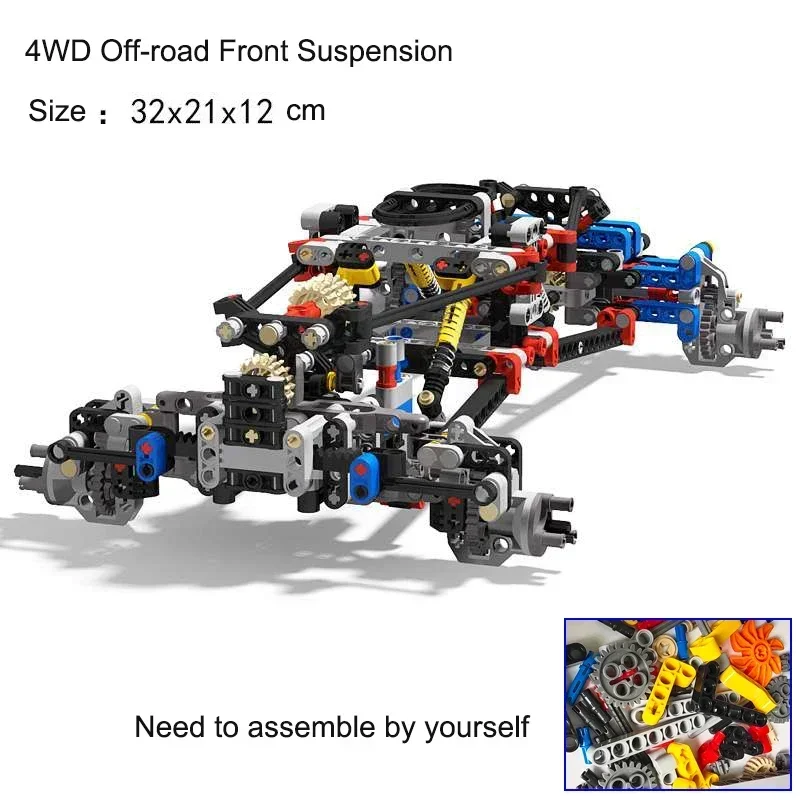 4WD RC Telaio per auto Azionamento elettrico Auto da arrampicata Fuoristrada Tecnico con ammortizzatori a sospensione 8CH APP Telecomando MOC PF 8882 8878