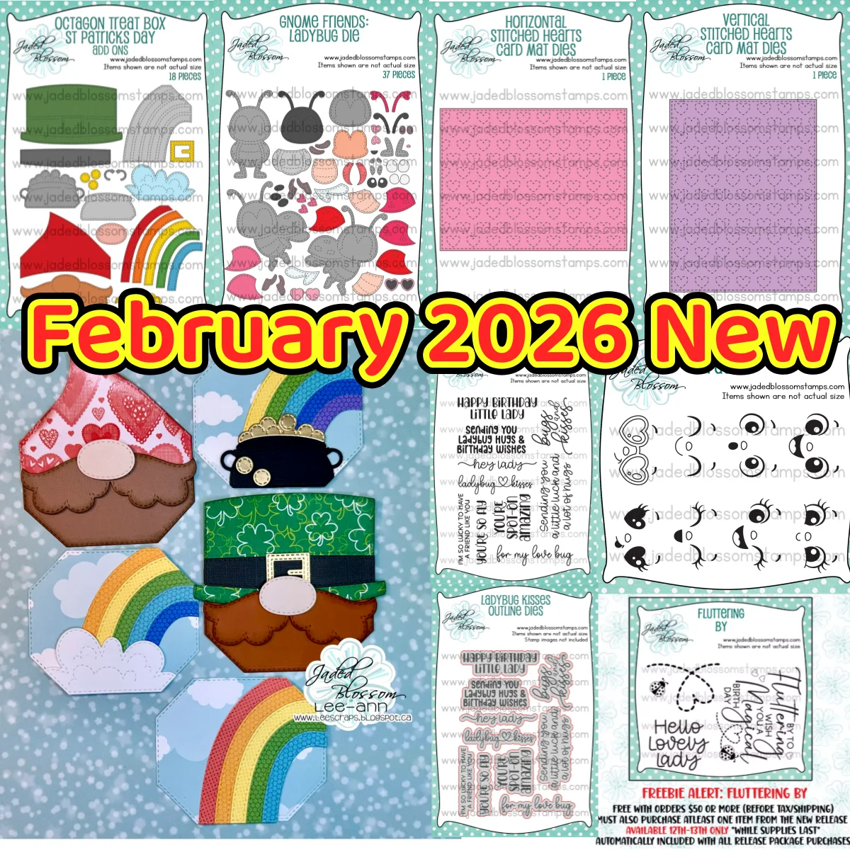 2026 New Ladybug Faces Birthday Rainbow Hearts Clear Stamps Metal Cutting Dies For DIY Scrapbook Template Supplies February