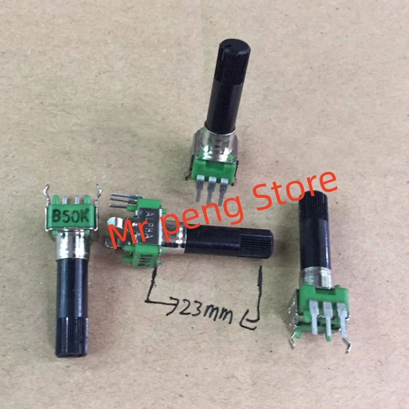 2pcs Taiwan for ALPHA brand RK09 type potentiometer B50K axial length 23mm fine pedicel