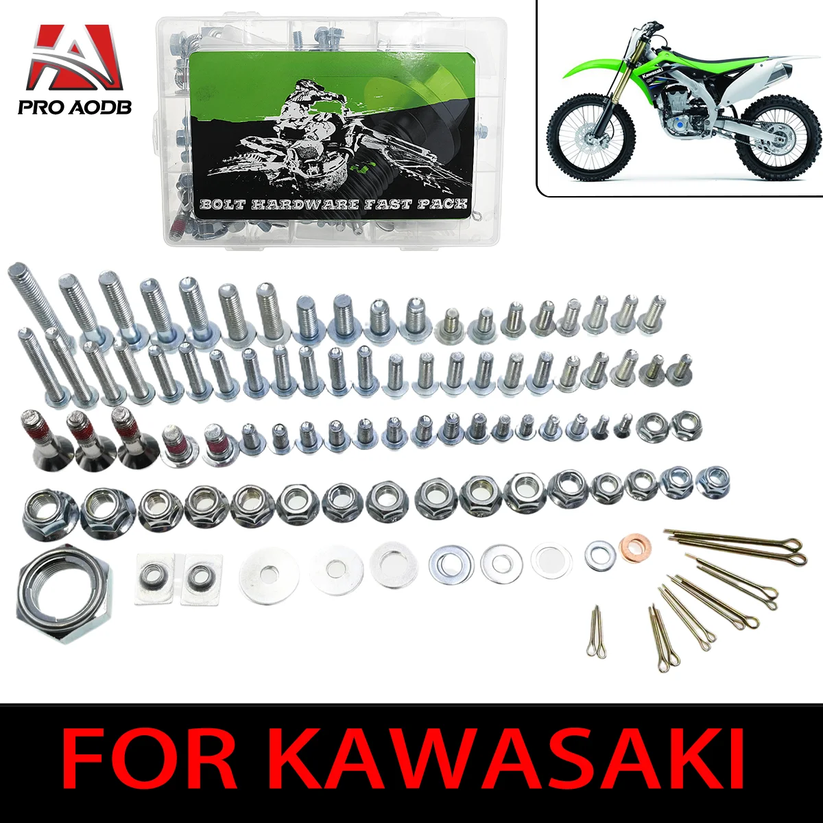 

For KAWASAKI KX250 KX450 KX250F KX450F KLX250R KLX450R KX250X KX450X KX80 85 100 Hardware fittings Bolt Full Fastener Kit