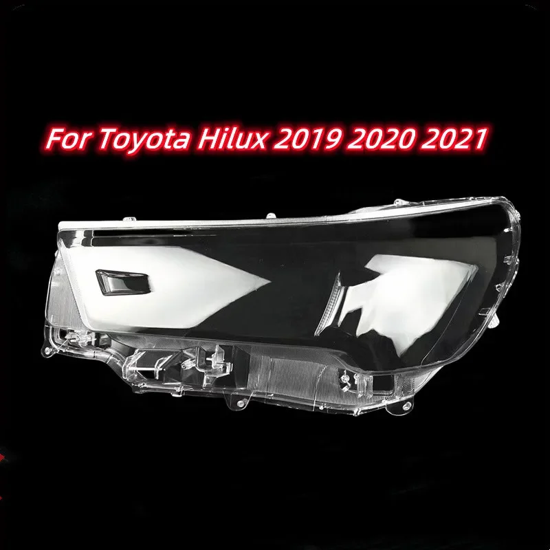 HTTCY For Toyota Hilux 2019 2020 2021 Front Headlamp Shell Headlight Cover Lampshade Lamp Housing Lights Mask Glass Lens