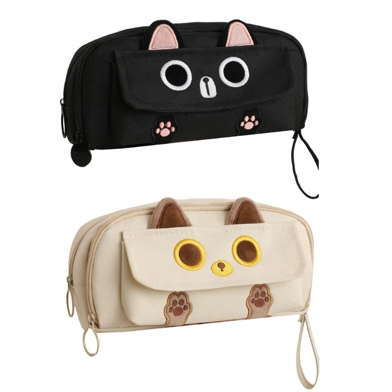 Cartoon Katzen Bleistift Fall Große Kapazität Schreibwaren Tasche Make-Up Tasche Stift Tasche Dropship