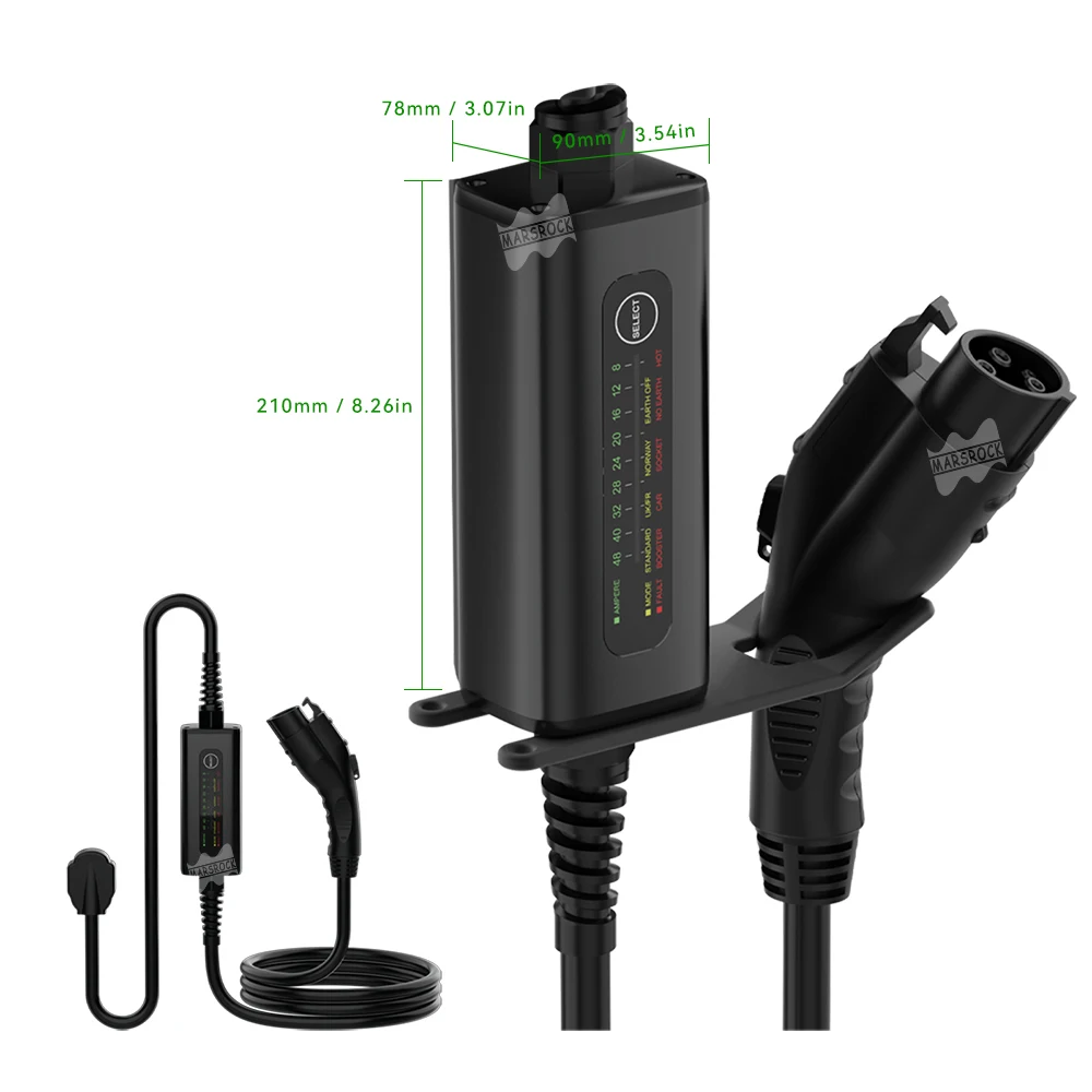 Electric Vehicle Charger 7KW 11.5KW AC230V EV Charging Station LED Screen AC Type2 5M Cable WIFI Bluetooth App Control