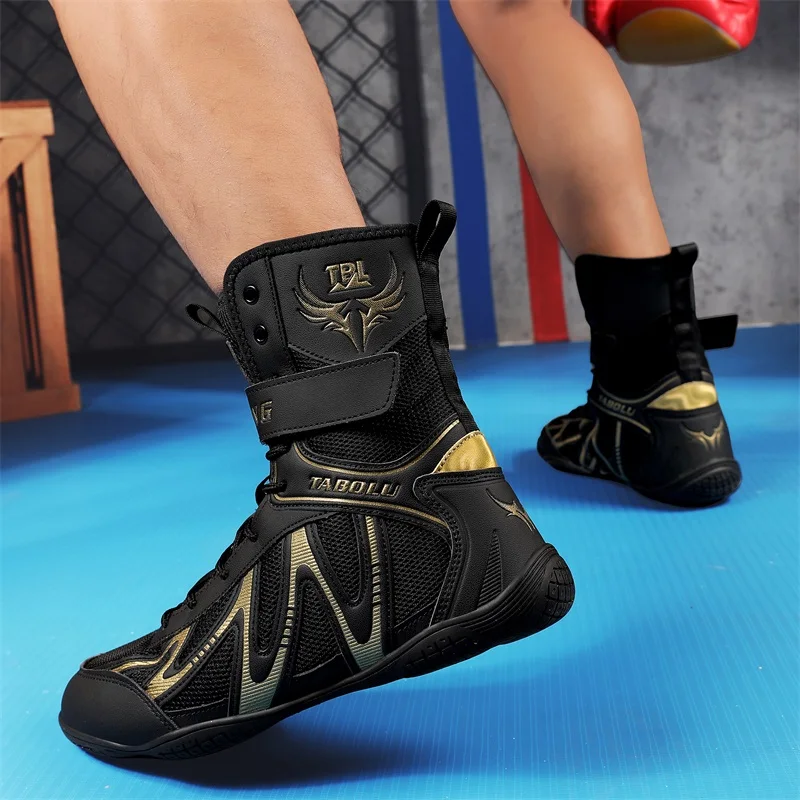 

Classic Brand Boxing Shoes for Mens Black White Wrestling Shoes Men Designer Fighting Boots Boy Wearable Gym Training Shoe