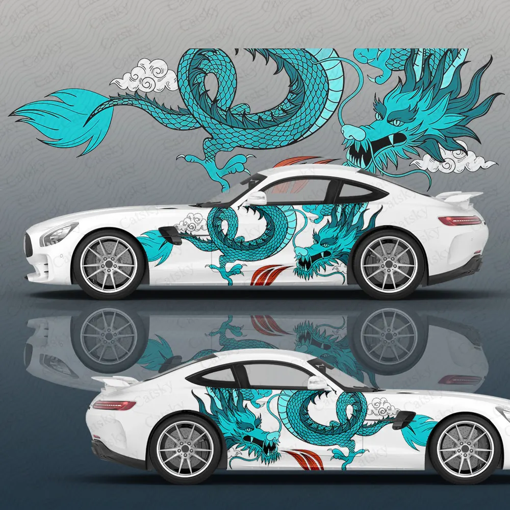 dragon animal Car Decal Protective Film Vinyl Itacar Racing Side Graphics Wrap Accessories Spray Paint auto Stickers Film