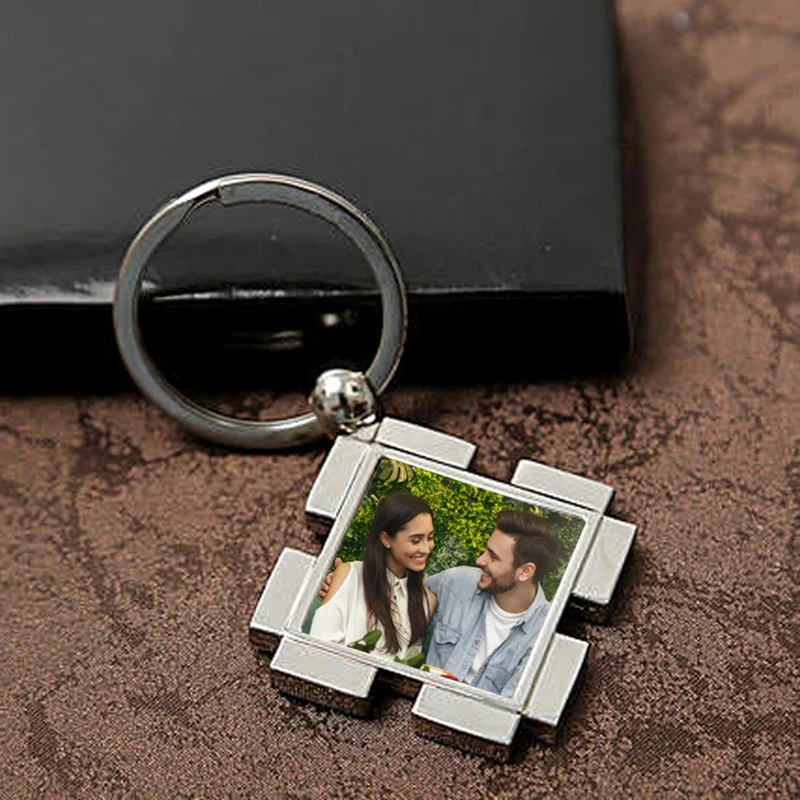 10 Pieces Sublimation Blank Keychain Metal Heat Transfer Keychain For DIY Sublimation, 2 Shapes