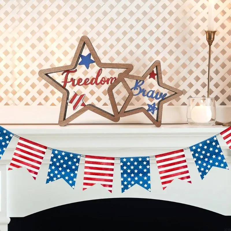 Wooden Five Point Star Accent for celebratory and Seasonal Arrangement 37JD