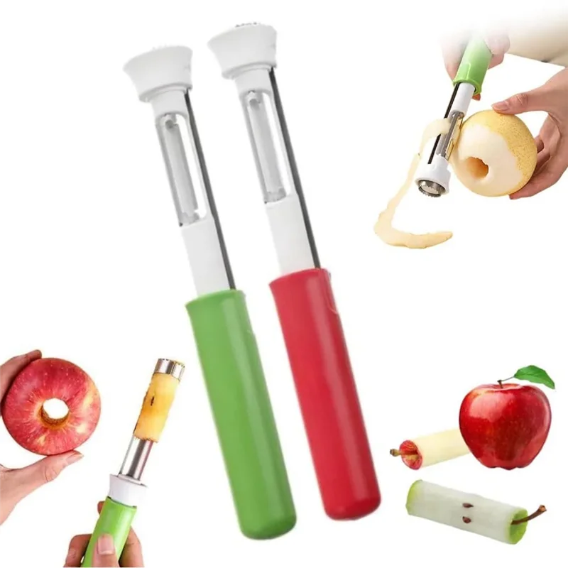 

L56A-2 в 1, нож для очистки фруктов и овощей, для удаления семян, кухонный гаджет для фруктов и овощей, 3 в 1, овощечистка для дыни и фруктов