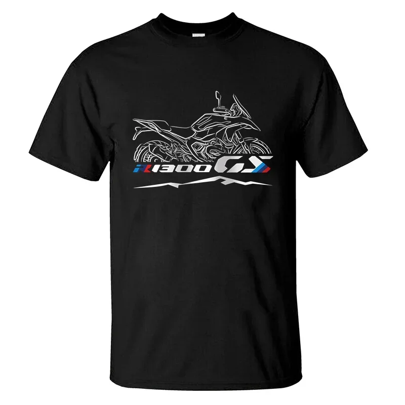 Camiseta casual entusiasta de motocicleta masculina, mangas curtas gráficas, 100% algodão, S-3XL, camiseta legal, R1300GS, verão, 2024