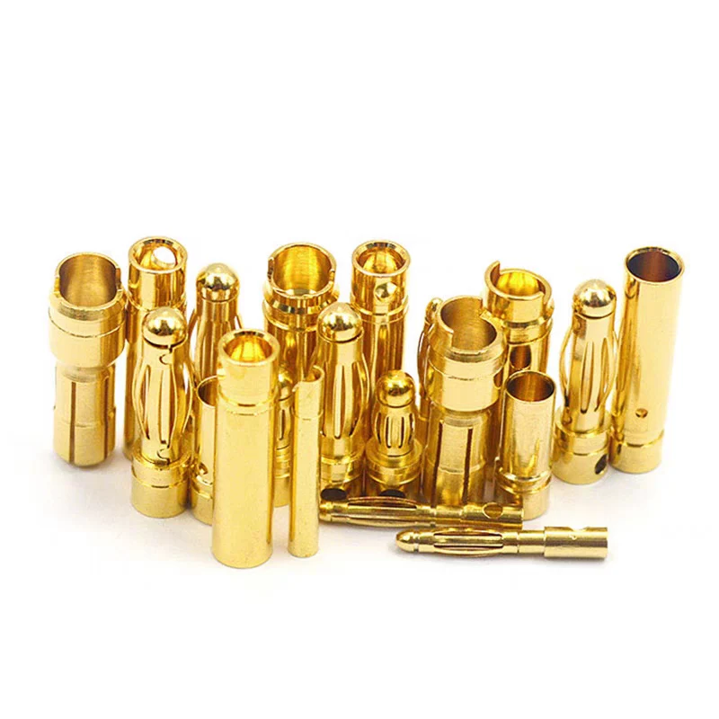 50 Pair Banana Plug 2mm 3mm 3.5mm 4mm Bullet Male Female Connector 5mm 5.5mm 6mm 8mm Gold-Plated Copper Rc Part Head