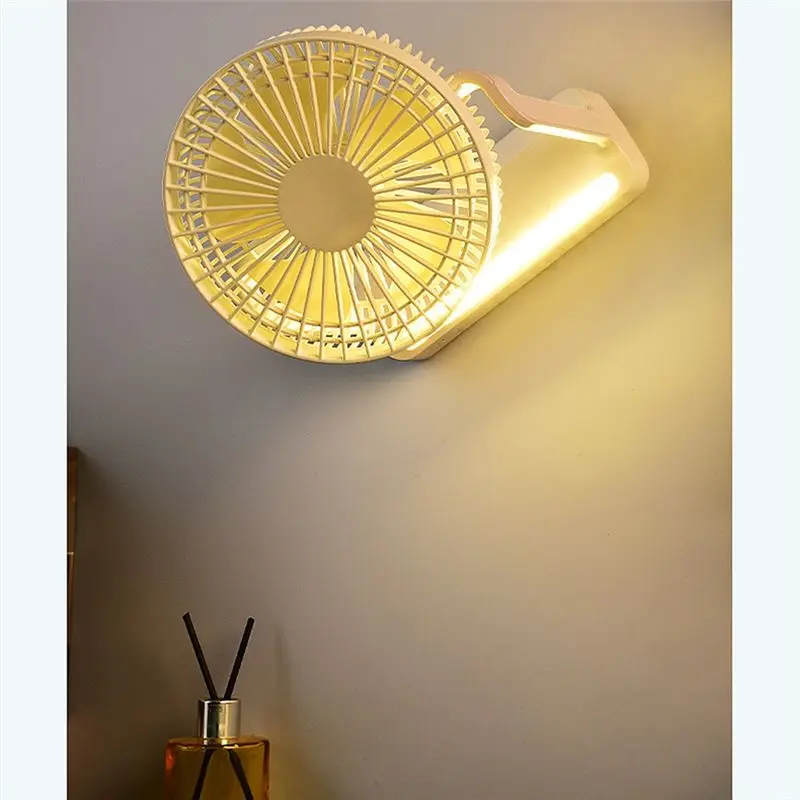 Desktop Small Fan Rotating Shaking Head Wall Hanging Ceiling Fan Night Light Portable Mini Table Fan A62X