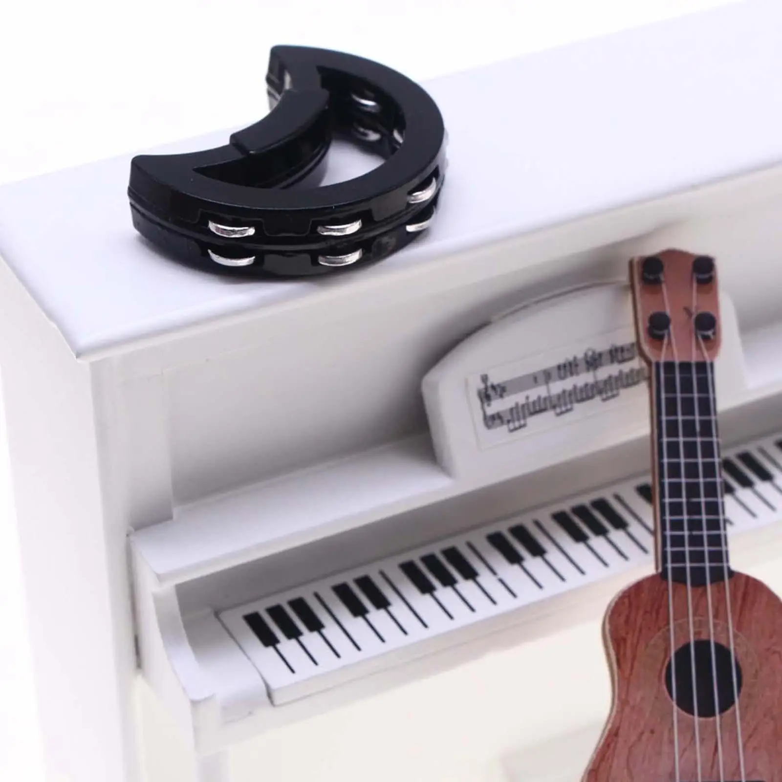 Tamburello portatile per casa delle bambole, decorazione mini tamburo a mano, robusti articoli per feste, accessori per l'impostazione dell'atmosfera, strumento musicale