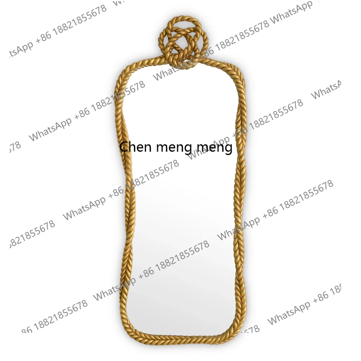 French retro rope knot pattern art mirror light luxury court style decorative mirror home living room wall