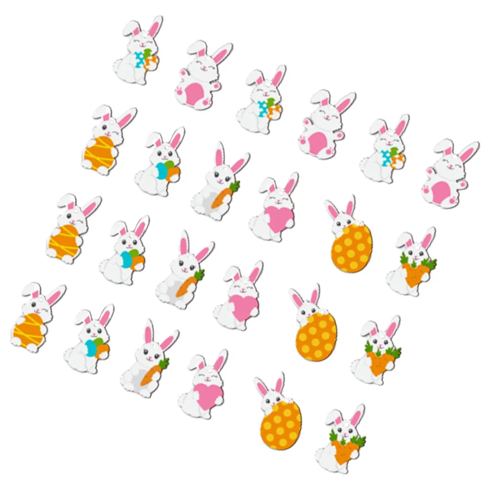 

24 Pcs Easter Rabbit Decoration Listing Garden Decorations Three-dimensional Wood Sign